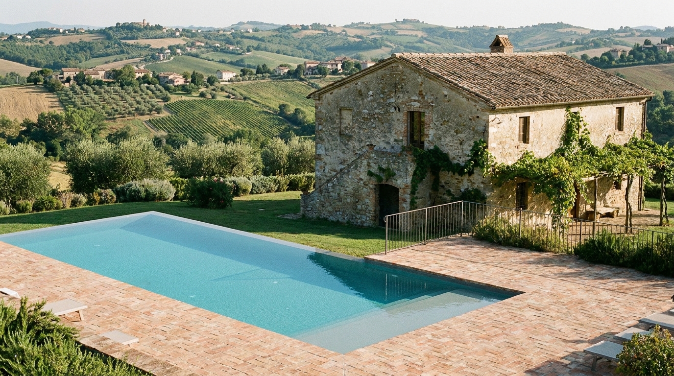 Piscina panoramica accanto al casolare